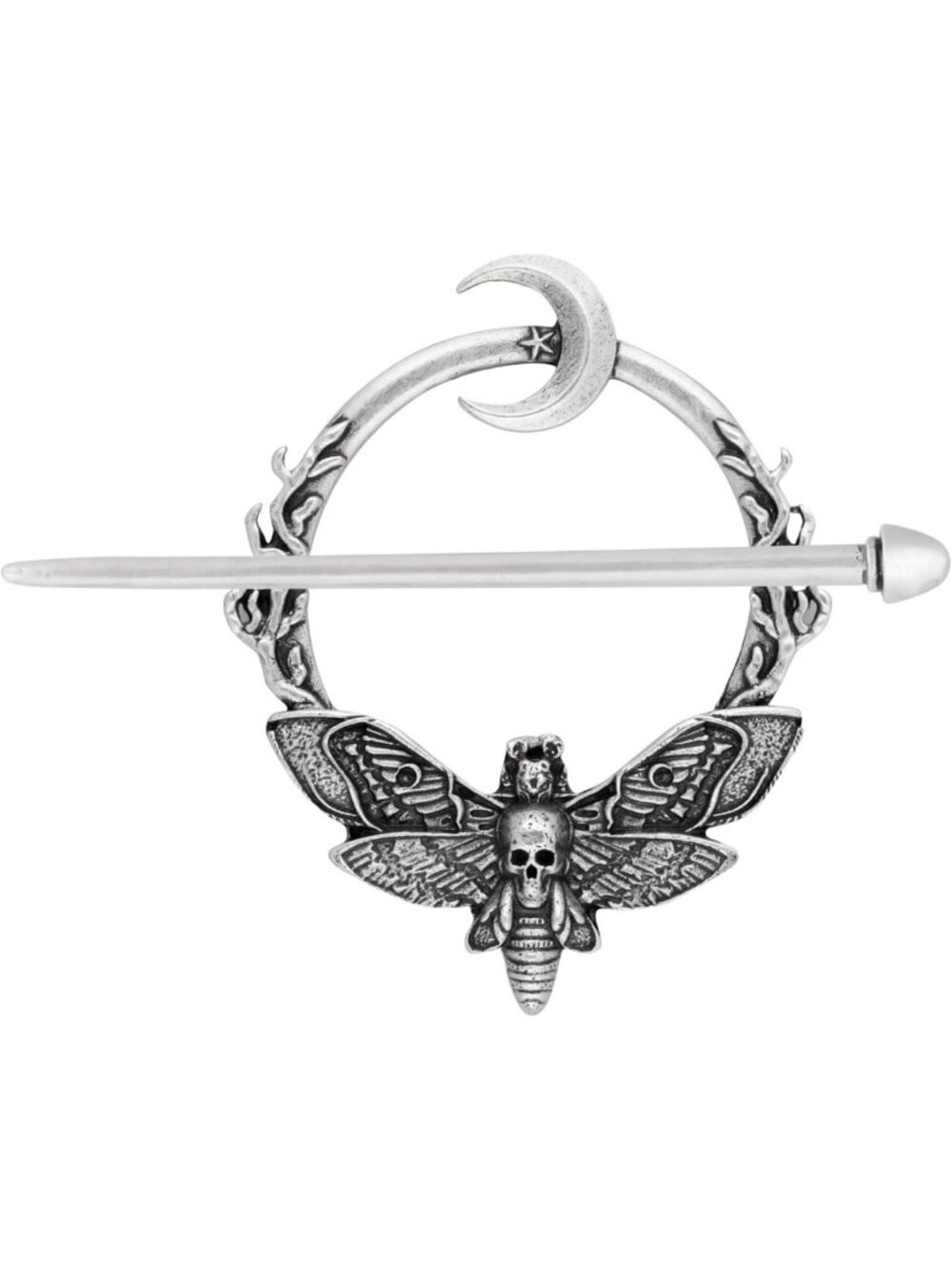 Gothic Crescent Moon Death Moth Hairpin | Trendy Vintage Accessory for Hair